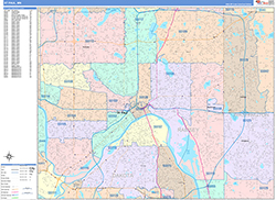 St. Paul Wall Map Color Cast Style 2026